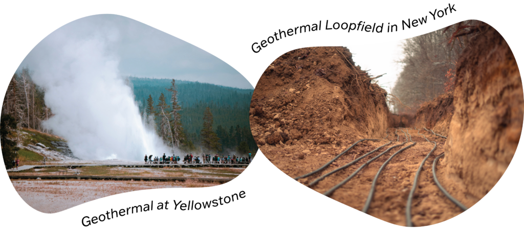Natural geothermal energy occurring at Yellowstone National Park vs Geothermal loopfields that harness naturally stored geothermal energy in Rochester New York! 